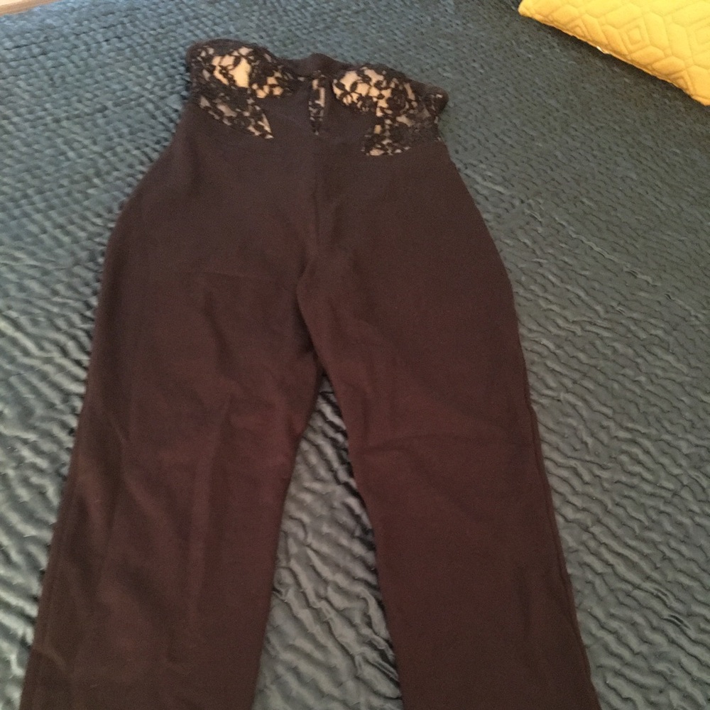Lace Top Strapless Jumpsuit